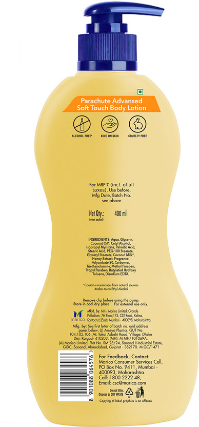 Parachute Advansed Advansed Soft Touch Body Lotion (800 ml) - Image 3