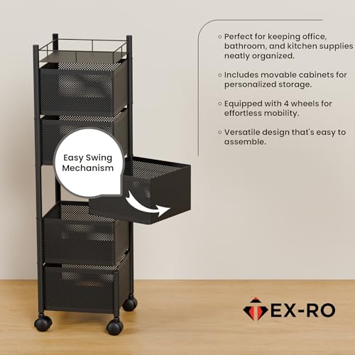 TEX-RO Kitchen Trolley with Wheels