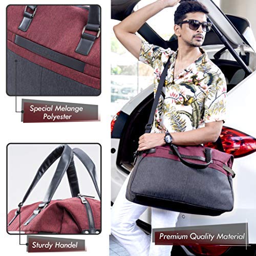 Nasher Miles Bern Grey-Maroon Duffle Bag 41 L - Image 4
