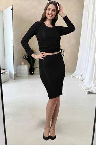 POPWINGS Casual Solid Skirt
