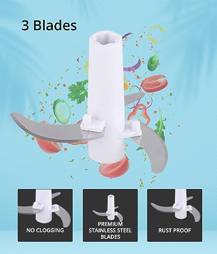 Compact Manual Handy Chopper - 450 ml, Blue Color - Image 3