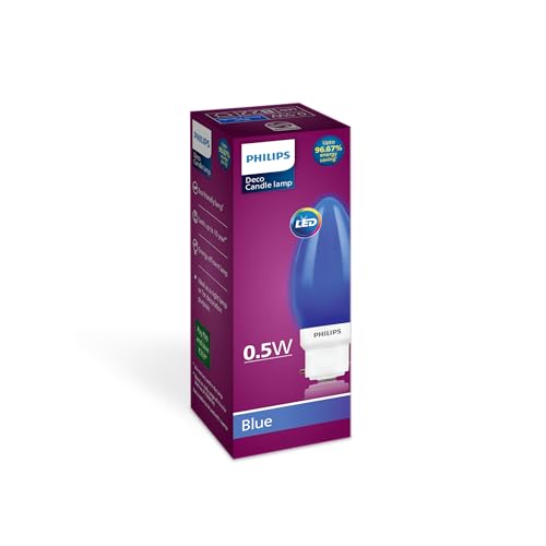 Philips LED Deco Blue 0.5W Glass Candle (Pack of 4), b22d - Image 6