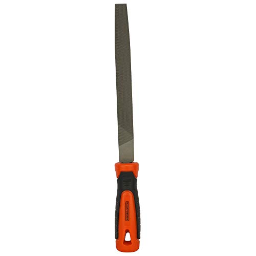 BLACK+DECKER Steel 200mm 2nd Cut Flat File (Orange) (BDHT22144)