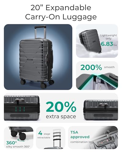 BAGSMART Carry On Luggage Airline