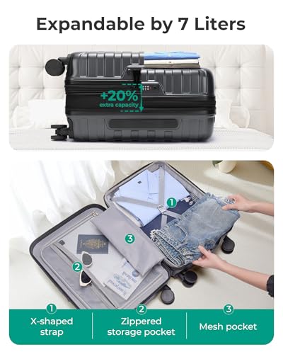 BAGSMART Carry On Luggage Airline