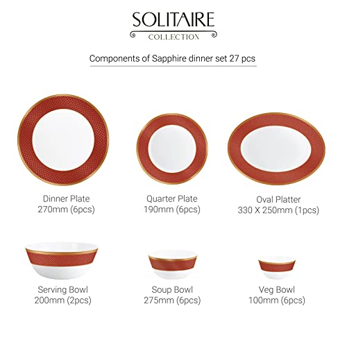 Cello Opalware Solitaire Series Ruby