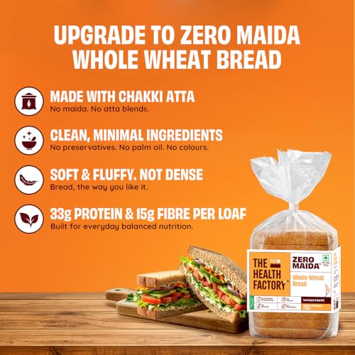 The Health Factory Zero Maida Bread - 100% Whole Wheat 250 gm - Image 3