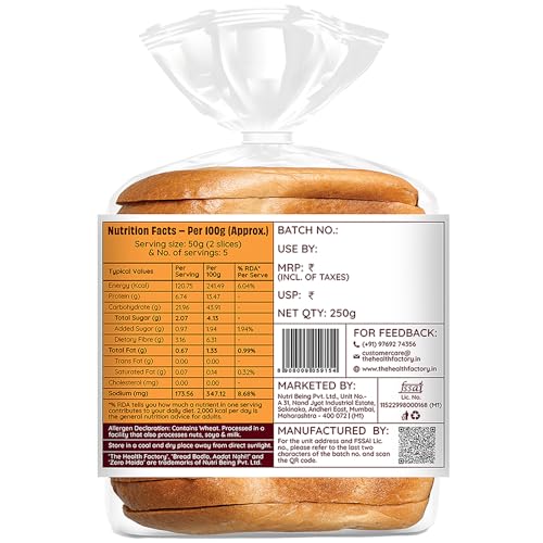 The Health Factory Zero Maida Bread - 100% Whole Wheat 250 gm - Image 6