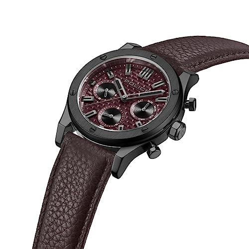 Police Quartz Multifunction Maroon Dial