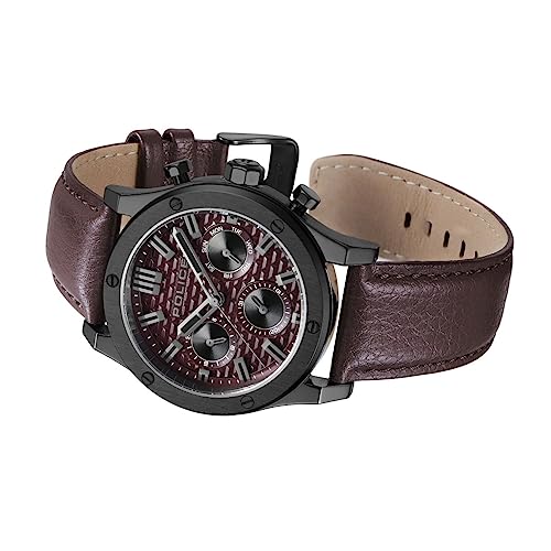 Police Quartz Multifunction Maroon Dial
