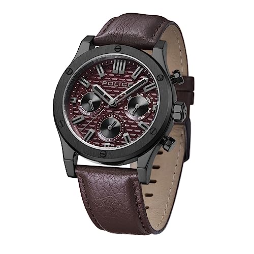 Police Quartz Multifunction Maroon Dial