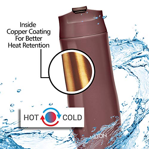 Milton Revive Stainless Steel Flask, 480ml, Brown - Image 3