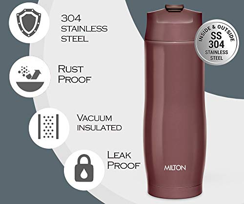 Milton Revive Stainless Steel Flask, 480ml, Brown - Image 4