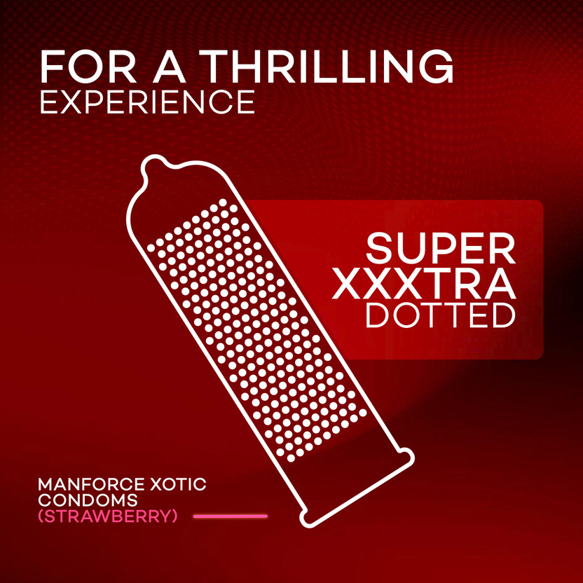 MANFORCE Strawberry Flavour Condom (Set of 3, 30 Sheets) - Image 3