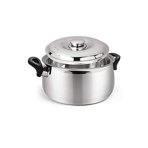 Signora Ware Hot Delight Casserole with Handles Belly Shape Insulated Stainless Steel,Insulated Thermal Serving Bowl,Elegant Hot Pot Food Warmer/Cooler for Long Duration,1000Ml,Set of 1,Silver