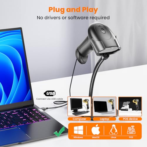 HIROBOT Wired 2D/1D Barcode Scanner