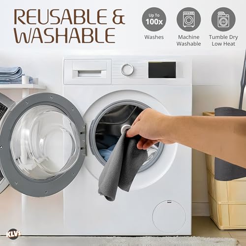 KLVS Reusable Microfiber Cleaning Cloth