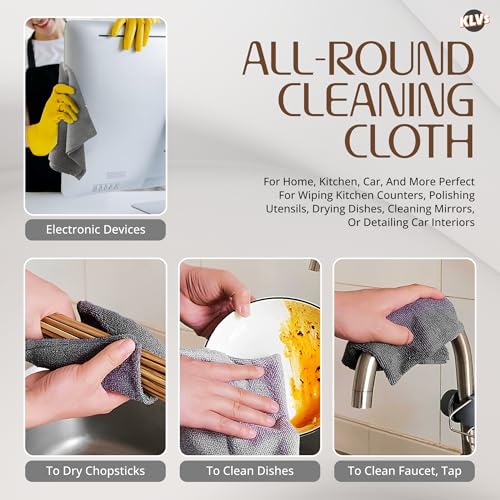 KLVS Reusable Microfiber Cleaning Cloth