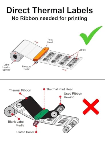 True-Ally 10pcs 38x25 Direct Thermal