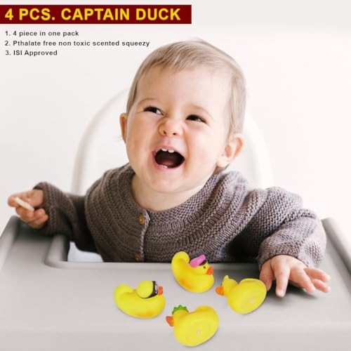 Squeeze Captain Ducks 757- 4pcs for Toddlers /Bath Toys for Kids - Image 3