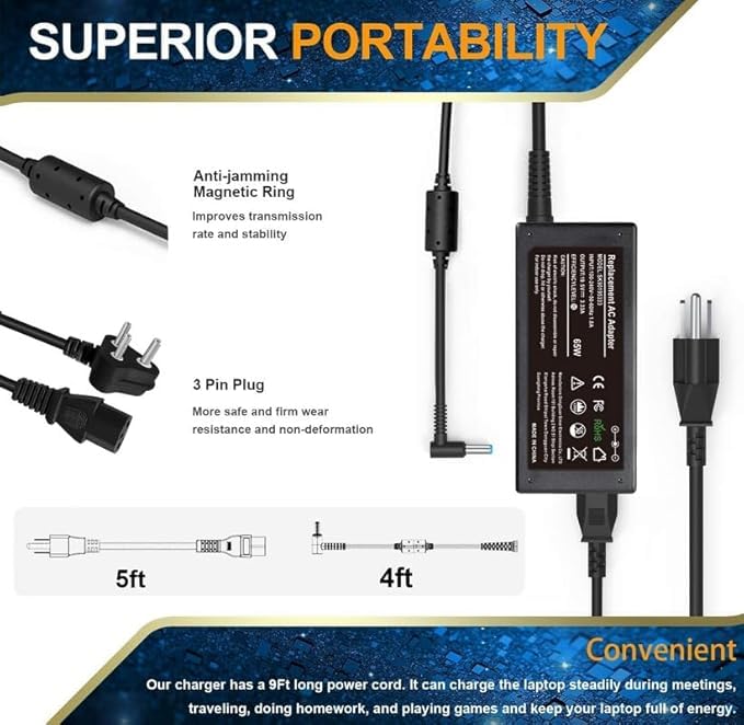 65W Blue Pin 4.5MM Replacement