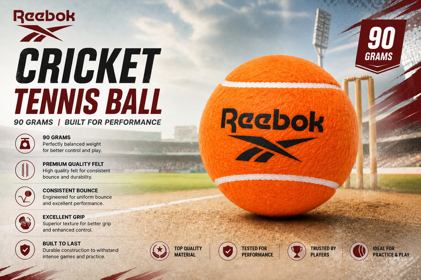 REEBOK ACBT006 Cricket Tennis Ball (Standard, Pack of 12, Orange) - Image 2