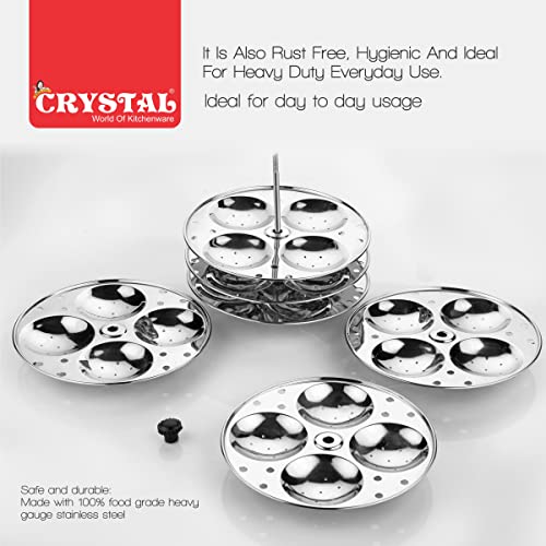 Crystal Stainless Steel Idli Plates (4X6) - Image 4