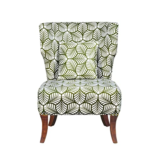 Nilkamal Leafy Fabric Lounge Chair (Green & White)