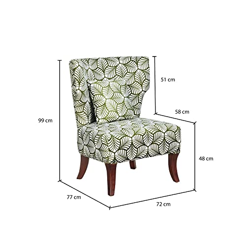 Nilkamal Leafy Fabric Lounge Chair (Green & White) - Image 2