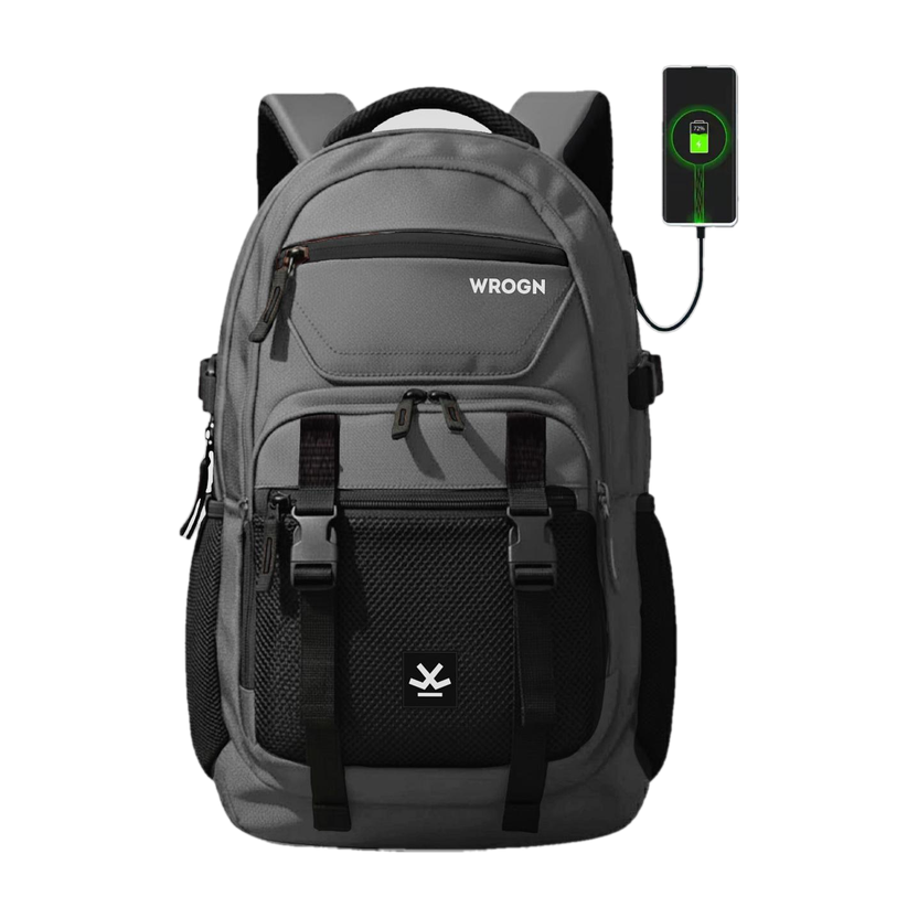 WROGN Large 40 L Laptop Backpack with Port and Rain Cover (Blue) - Image 9