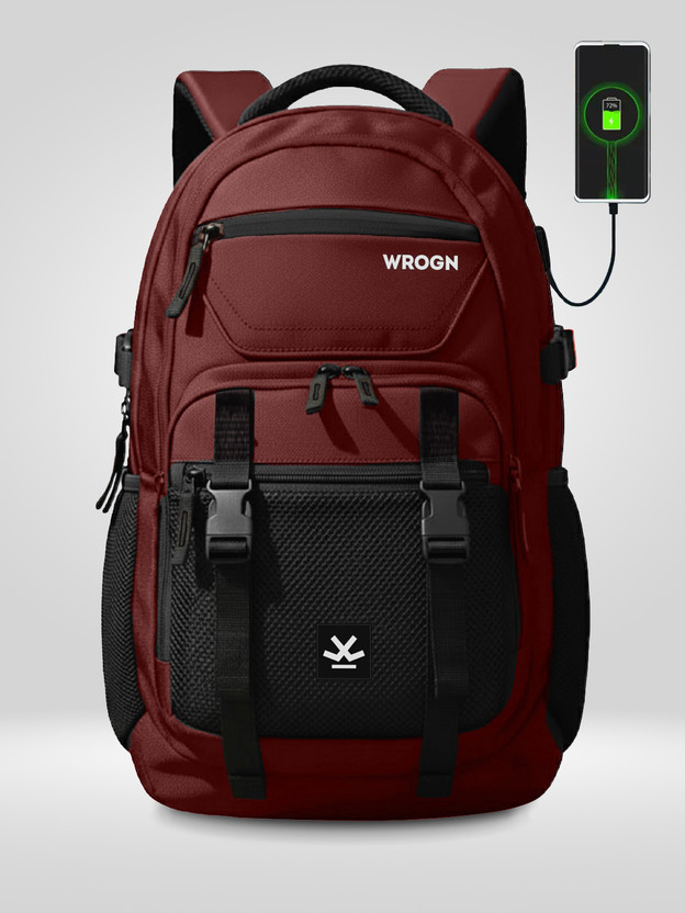 WROGN Large 40 L Laptop Backpack with Port and Rain Cover (Blue) - Image 10