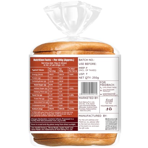 The Health Factory Zero Maida Super Protein Bread,250gm - Image 5
