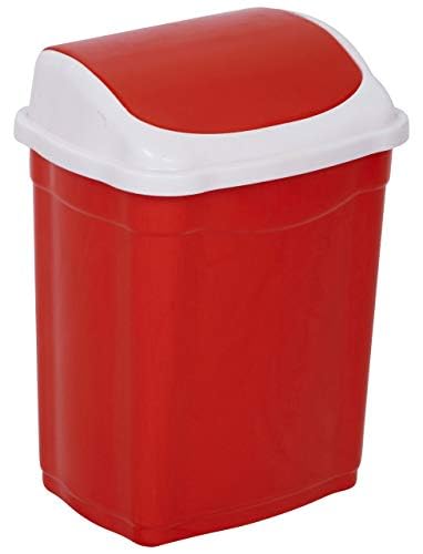 ARISTO Small Plastic Swing Dustbin,16 Ltr RED - Image 3