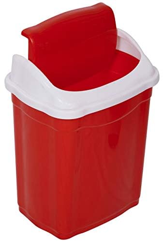 ARISTO Small Plastic Swing Dustbin,16 Ltr RED - Image 5