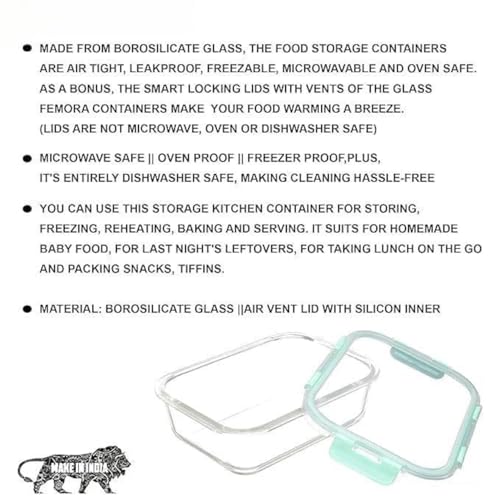 SIMPARTE 370ml Rectangular Borosilicate Glass