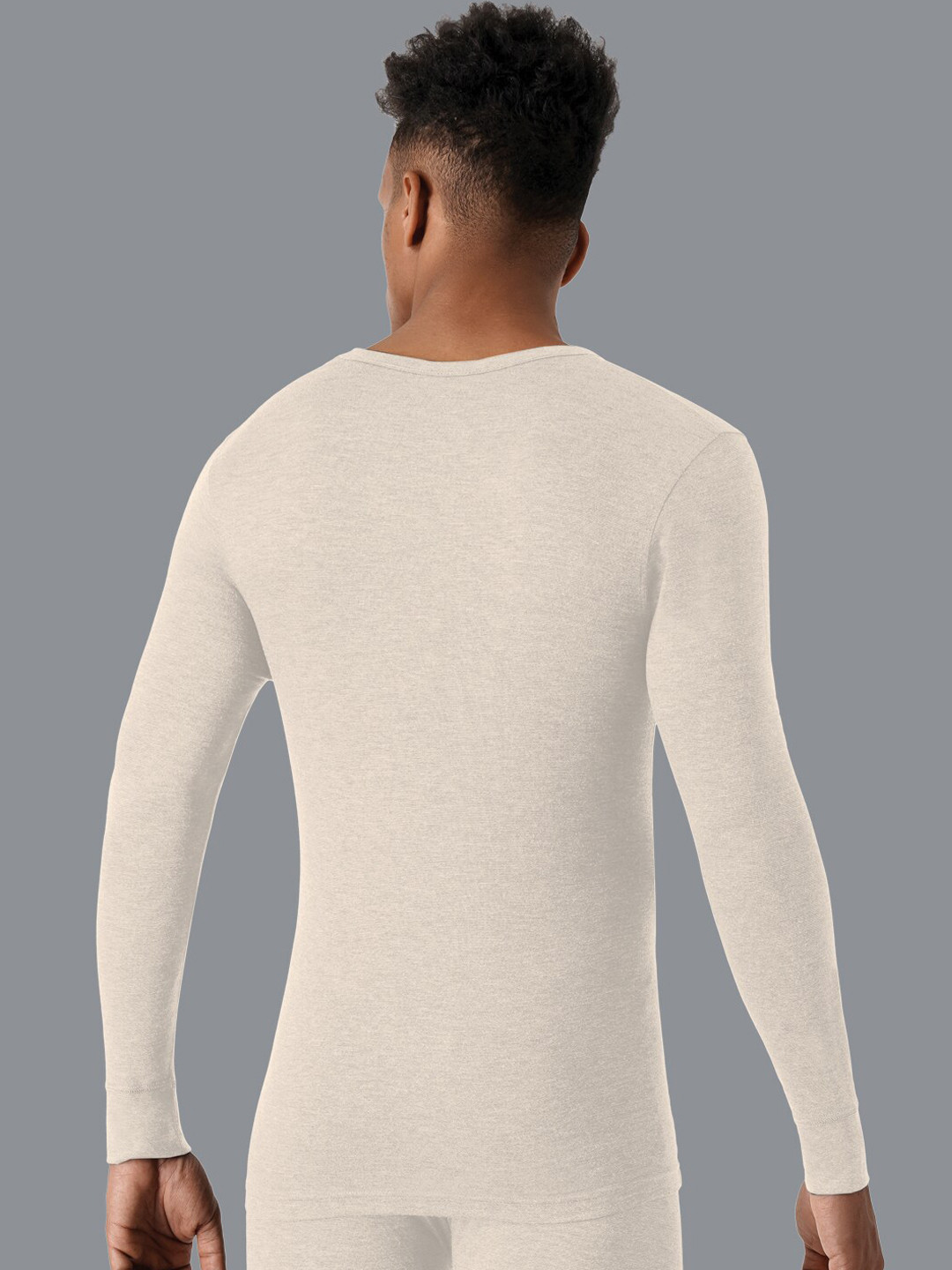 U.S. Polo Assn. Men Beige Solid Thermal Tops - Image 3