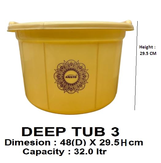 Aristo Multipurpose Plastic Tub 32 Ltr Aqua peach Combo - Image 2