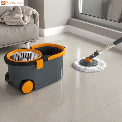 Bonkaso Spin Mop with Stainless