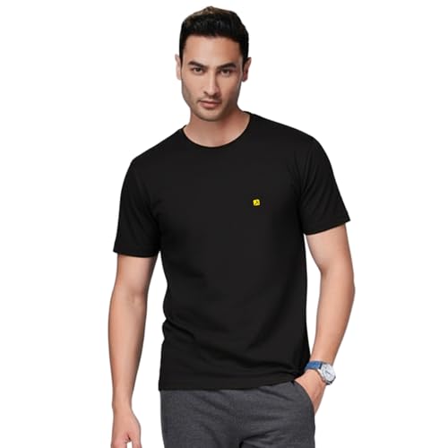 AMUL COMFY Men's Cotton Plain Round Neck Half Sleeve Casual T-Shirts