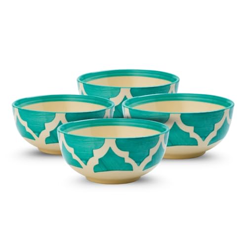Moroccan Print Green Ceramic Bowl