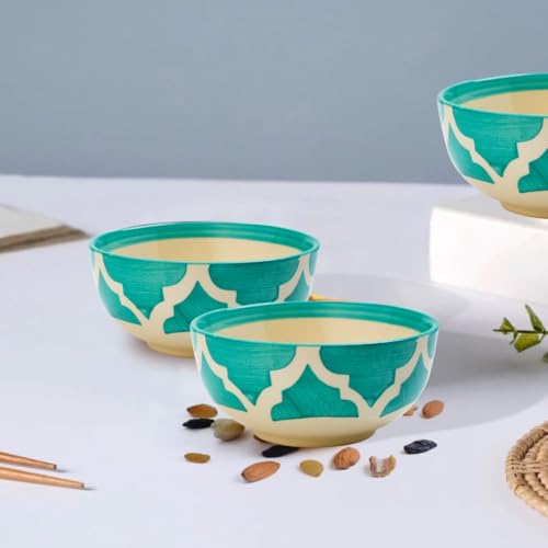 Moroccan Print Green Ceramic Bowl