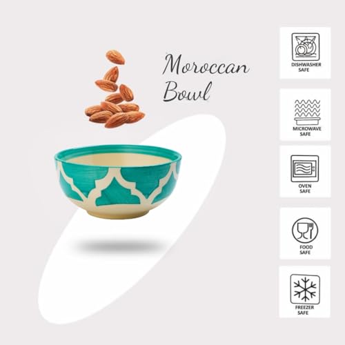 Moroccan Print Green Ceramic Bowl