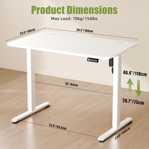 ERGOMAKER Electric Standing Desk 100x60cm
