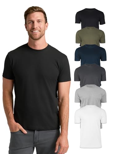 True Classic Men's Cotton Blend Round Neck T-Shirt, Half Sleeve, Black