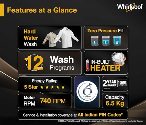 Whirlpool 6.5 Kg 5 Star