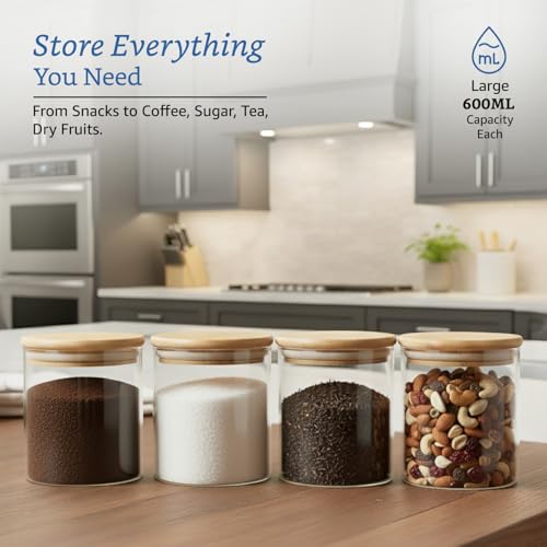 Amazon Brand - Solimo Glass Borosilicate Jar 600Ml,Transparent,4 PCS - Image 4