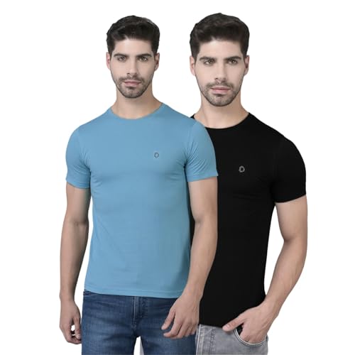 Dollar Super Combed Cotton Mens Assorted Pack of 2 Solid T-Shirt