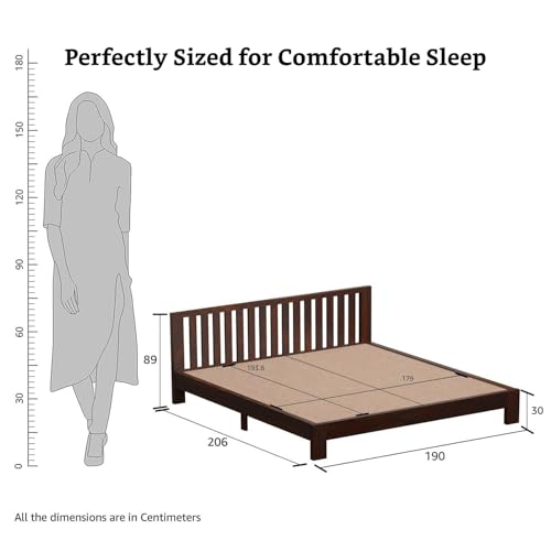 Amazon Brand - Solimo Petra Solid Sheesham Wood King Bed (Teak Finish) - Image 3