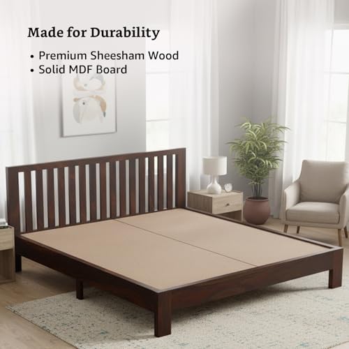 Amazon Brand - Solimo Petra Solid Sheesham Wood King Bed (Teak Finish) - Image 5