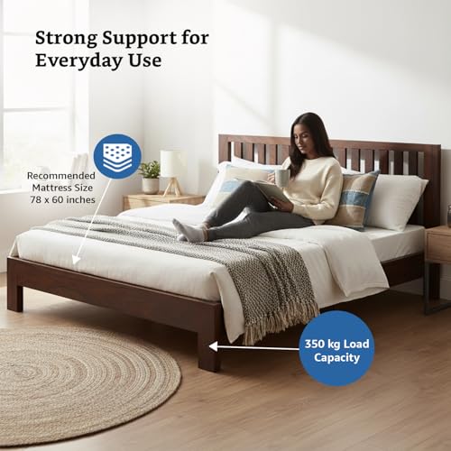 Amazon Brand - Solimo Petra Solid Sheesham Wood King Bed (Teak Finish) - Image 7